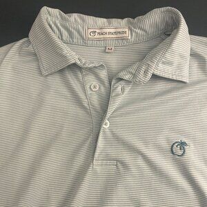 Peach State Pride Polo - Men's Medium - Green Stripe